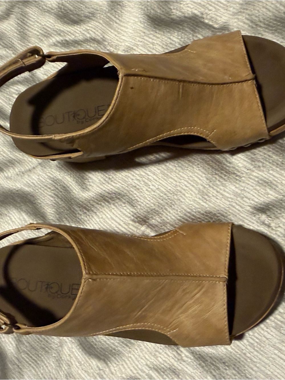 Corkys Tan Open-Toe Slingback Sandals